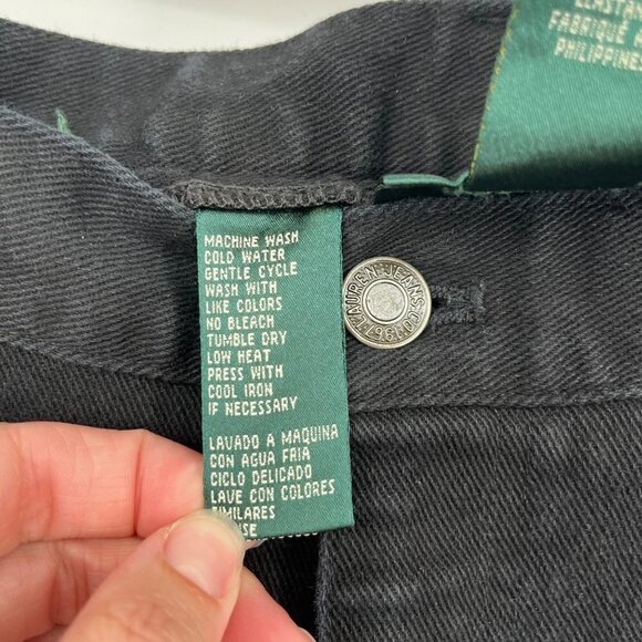 Lauren Ralph Lauren Womens Straight Leg Jeans Size 16 Black Denim Casual Rigid - Picture 6 of 7